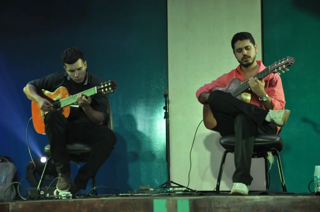 George Costa e Henrique Neto no "Wirapu'ru - Encontro Internacional de Música na Amazônia", promovido pela Ufopa em 2015.